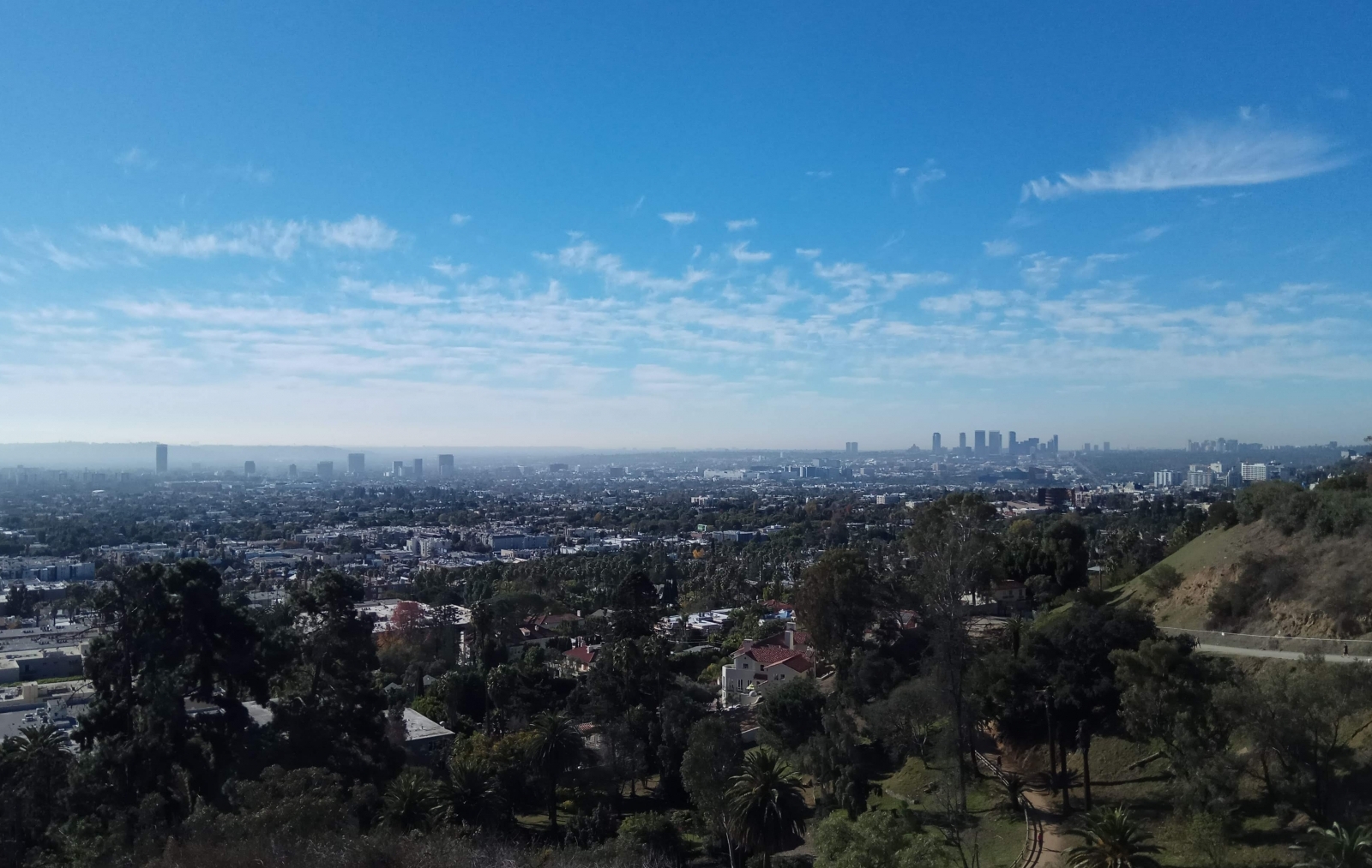 Вид на Лос-Анджелес из парка «Раньон Каньон»